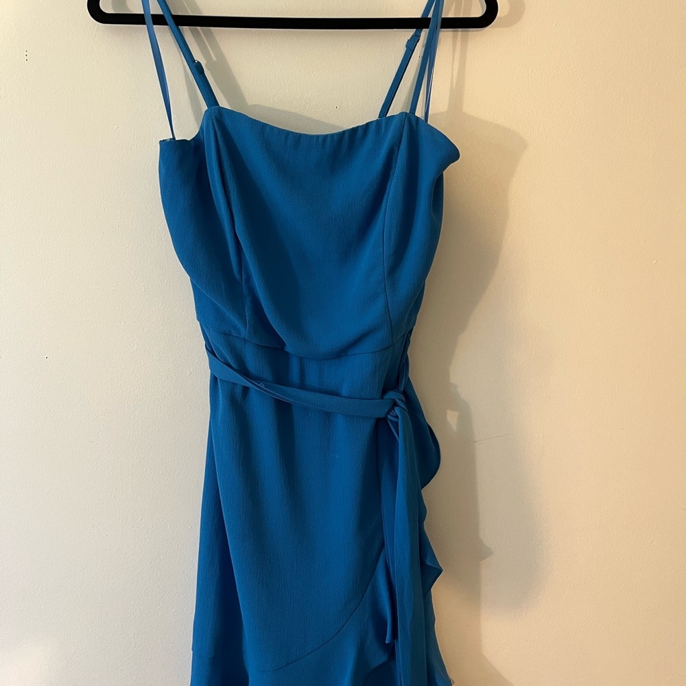 She + Sky Vibrant Blue Strapless Dress L